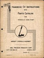Instructions with Parts Catalog for Hydraulic Hand Pump 