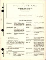 Overhaul Instructions with Parts Breakdown for Flapper Check Valve - Part 1200FC24B