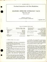 Overhaul Instructions with Parts Breakdown for Solenoid Operated Hydraulic Valve - Part 51250