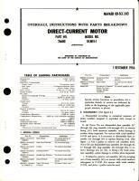 Overhaul Instructions with Parts Breakdown for Direct-Current Motor- Part 26600 - Model DCM15-1