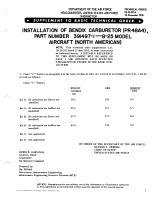 Installation of Bendix Carburetor (PR48A4) Part No. 391497-1, B-25 Model Aircraft (North American)