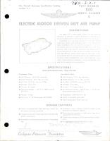 Specifications with Parts List for Electric Motor Driven Dry Air Pump - Type 1511 - Model 4