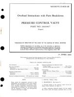 Overhaul Instructions with Parts Breakdown for Pressure Control Valve Part No. 26030027