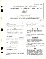 Overhaul Instructions with Parts Breakdown for Thermostatic Temperature Control Valves - Parts 18900-140-23 and 18900-195-23