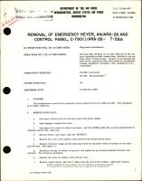 Removal of Emergency Keyer, AN-ARA-26 and Control Panel, C-790()-ARA-26 For T-28A