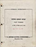 Overhaul Instructions for Reverse Current Cutout - Parts A-700, A-700A and A-718 