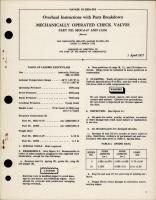 Overhaul Instructions with Parts for Mechanically Operated Check Valves - Part MOC-6-07 and 13200