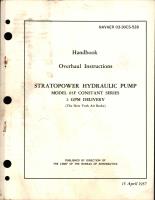 Overhaul Instructions for Stratopower Hydraulic Pump - Model 65F Constant Series - 2GPM Delivery
