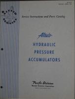 Service Instructions with Parts Catalog for Altair Hydraulic Pressure Accumulators 