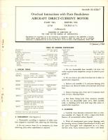 Overhaul Instructions with Parts Breakdown for Direct Current Motor - Part 32746 - Model DCM15-117-1