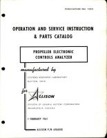 Operation & Service Instruction & Parts Catalog for Propeller Electronic Control Analyzer