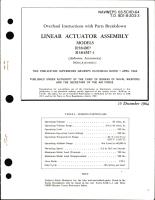 Overhaul Instructions with Parts Breakdown for Linear Actuator Assembly R584M7 and R584M7-1 