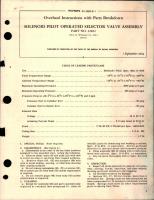 Overhaul Instructions with Parts Breakdown for Solenoid Pilot Operated Selector Valve Assembly - Part 22822