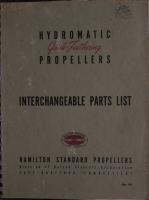 Interchangeable Parts List for Quick-Feathering Hydromatic Propellers