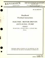 Overhaul Instructions for Electric Motor-Driven Anti-Icing Pump Models 2E-607 