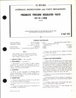 Overhaul Instructions with Parts Breakdown for Pneumatic Pressure Regulator Valve Part No. A-40008