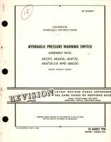 Overhaul Instructions for Hydraulic Pressure Warning Switch Assembly No. 492291, 404456, 404720, and 466320 