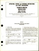 Operation, Service, & Overhaul Instructions with Parts Breakdown for Tachometer Indicator Model 8DJ57GAB1