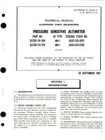 Illustrated Parts Breakdown for Pressure Sensitive Altimeters Illustrated Parts Breakdown for Pressure Sensitive Altimeters D22061 04 004, D22061 04 010, MA-1, MA-1