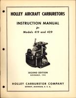 Instruction Manual For Holley Aircraft Carburetor Models 419 and 429
