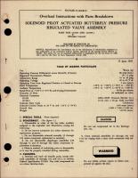 Overhaul Instructions with Parts for Solenoid Pilot Actuated Butterfly Pressure Regulated Valve Assembly - Parts 121595 and 121595-1