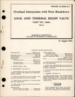 Overhaul Instructions with Parts Breakdown for Lock and Thermal Relief Valve - Part 14800