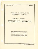 Handbook of Instructions with Parts Catalog for Model 1109651 Starting Motor
