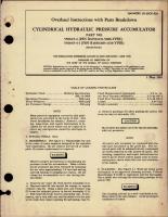 Overhaul Instructions with Parts Breakdown for Cylindrical Hydraulic Pressure Accumulator - Parts 550645-4, 550645-4-1