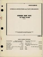 Overhaul Instructions with Parts Breakdown for Hydraulic Relief Valve - Part A-407-0060