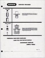 Zephyr Dimpling Machine, Parts, and Tools Catalog