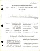 Overhaul Instructions with Parts Breakdown for Hydraulic Brake Shuttle and Disconnect Valve PN 70304