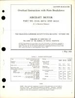 Overhaul Instructions with Parts Breakdown for Aircraft Motors - Parts 93328, 400712, and 404343 