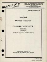 Overhaul Instructions for Voltage Regulator - Type 20B56-3-A