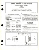 Overhaul Instructions with Parts Breakdown for Selector Switch Assembly - B267-5 