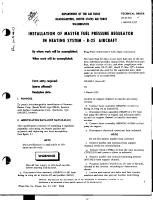Installation of Master Fuel Pressure Regulator in Heating System - B-25 Aircraft