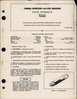 Overhaul Instructions with Parts Breakdown for Hydraulic Valve - 1964-6-3.375 