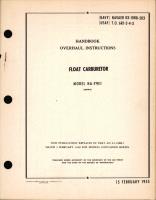 Overhaul Instructions for Float Carburetor Model NA-Y9E1