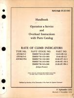 Operation, Service and Overhaul Instructions with Parts Catalog for Rate of Climb Indicators Part No. 1646