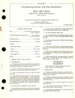 Overhaul Instructions with Parts Breakdown for Hot Air Valve Parts No. 346200 