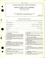 Overhaul Instructions with Parts Breakdown for Manual Slide Valve Assembly - Part W-7925-2D