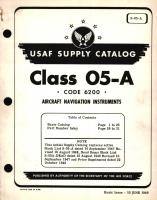 USAF Supply Catalog Class 05-A Code 6200 for Aircraft Navigation Instruments