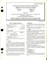 Overhaul Instructions with Parts for Aircraft Plate Oil Cooler - Part 87464 - Models OCP1-1-1 and OCP1-1-2