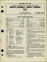 Overhaul Instructions with Parts for Direct Current Motor Assembly - 26675-6 