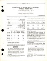 Overhaul Instructions with Parts Breakdown for Hydraulic Priority Valve - Parts A52001-61, A52001-62, A52001-63, A52001-81, and A52001-82