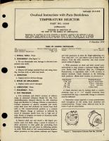 Overhaul Instructions with Parts for Temperature Selector - Part 510106 