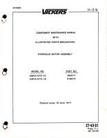 Maintenance Manual with Illustrated Parts Breakdown for Hydraulic Motor Assembly - Model CMV3-075-1C and CMV3-075-1D