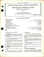 Overhaul Instructions with Parts Breakdown for Pneumatic Relief Valve PN A-40052-325