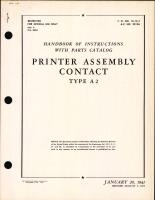 Handbook of Instructions with Parts Catalog for Type A-2 Printer Contact Assembly