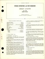 Overhaul Instructions with Parts Breakdown for Aircraft Actuator - FYLC 2981