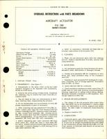 Overhaul Instructions with Parts Breakdown for Aircraft Actuator - FYLC 2981